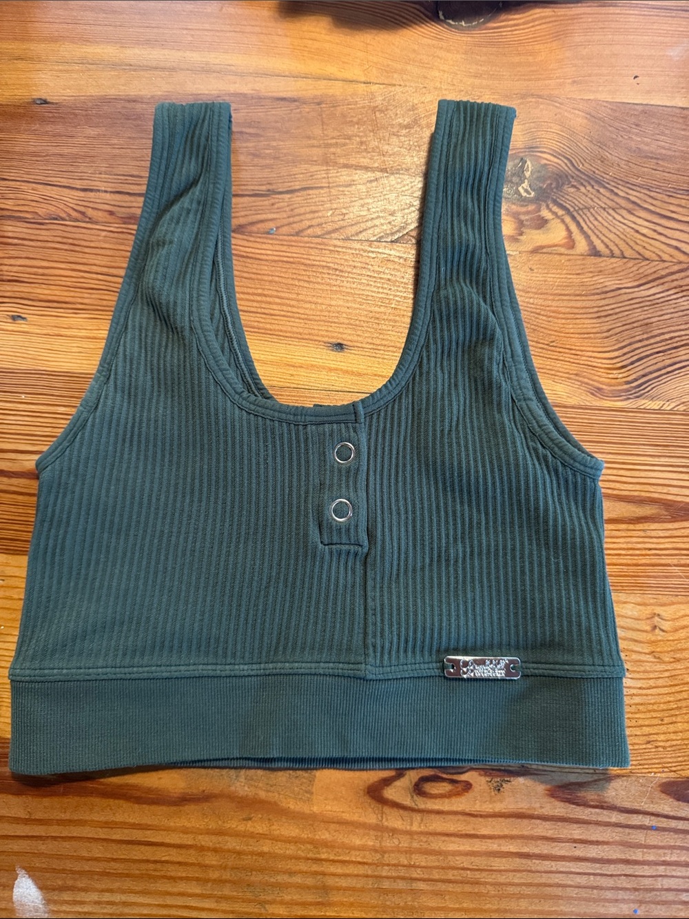 Bombshell Sportswear Olive Green Ribbed Crop Bralette